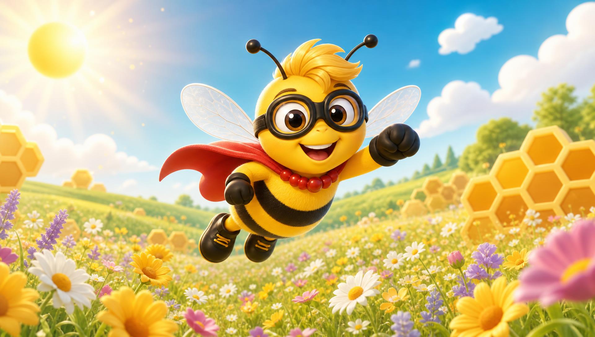 Hero de Bij, de superheldbij van het SweetBee YouTube kanaal